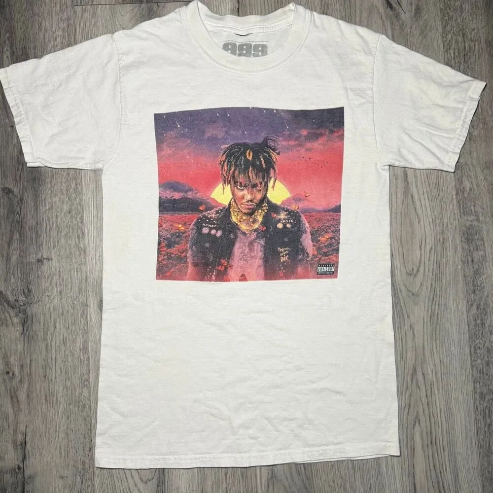 Juice WRLD 999 Official Tee Legends Never Die Men's small World Dates on Back